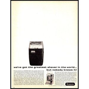1963 Ronson 200 Electric Razor Shaver Vintage Print Ad Shaving Grooming Wall Art